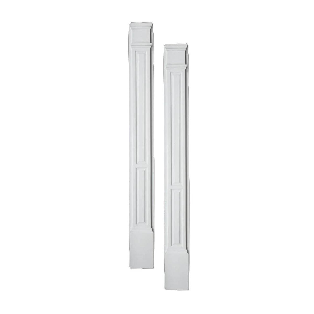 Primed Polyurethane Double Panel Pilaster Moulding with Plinth Block J7775