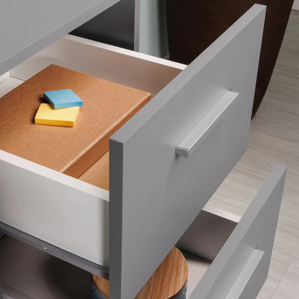 White 53 inch Office Desk with Drawers Y74352