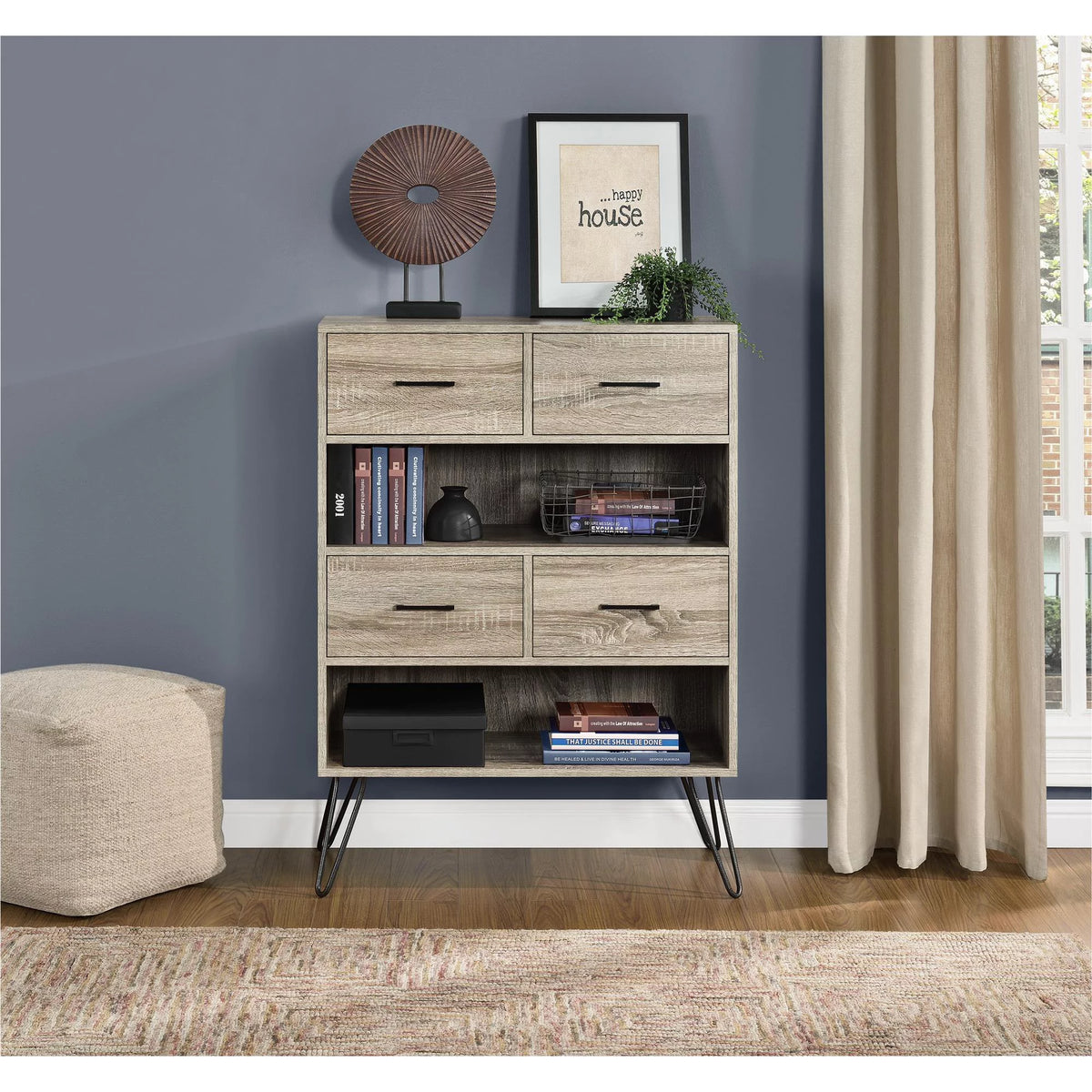 Sonoma Oak Bookcase with Bins I553