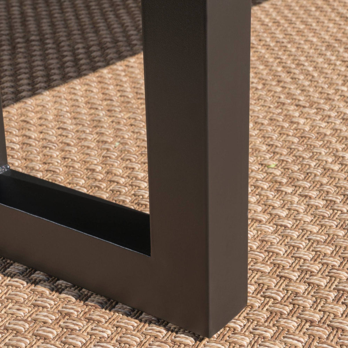 Teak Concrete Faux Live Edge Patio Dining Bench N313989