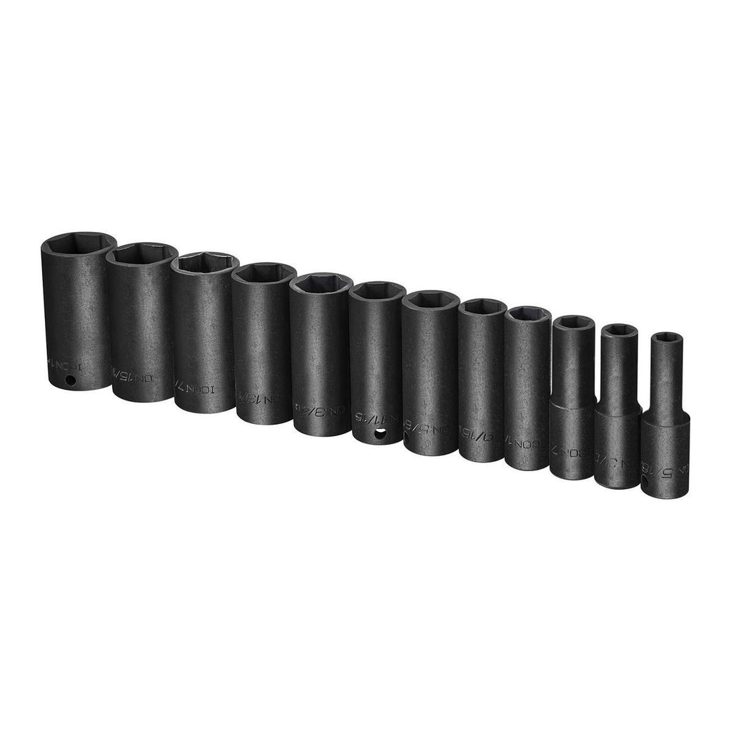 3/8 in. Drive SAE Deep Impact Socket Set, 12-Piece X3834