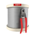 1/8 T316 Stainless Steel Cable with Cutter, 150FT Wire Rope, 7x7 Strands U3482