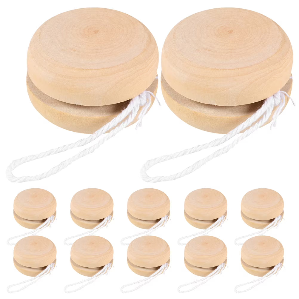 12Pcs Wooden Unfinished Yo-Yo Balls M5078