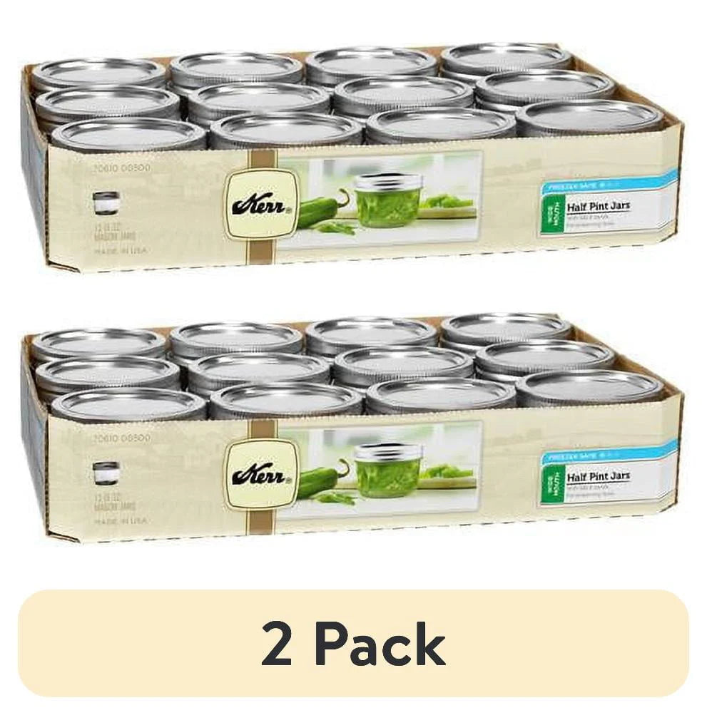 Wide Mouth Half-Pint 8 oz. Mason Jars with Lids and Bands, 12 Count A297