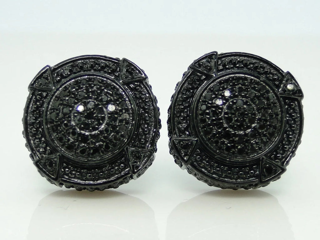 Black 3D Pave Diamond Earrings Y92322