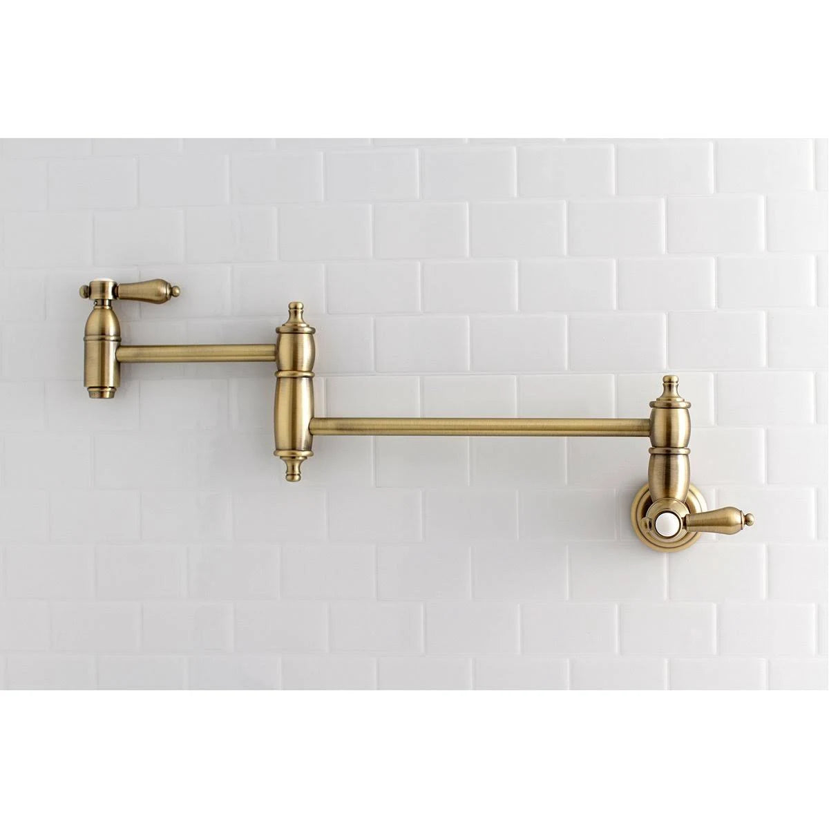 Polished Brass Wall Mount Pot Filler Kitchen Faucet G7073