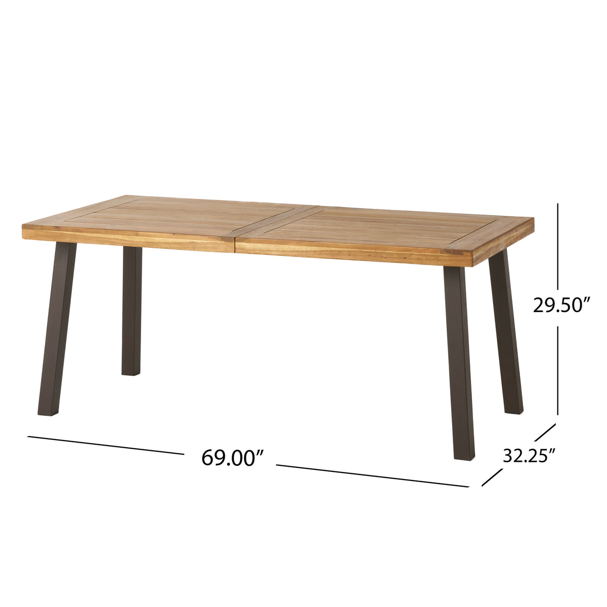 7 Piece Faux Leather Metal Wood Dining Set J4648