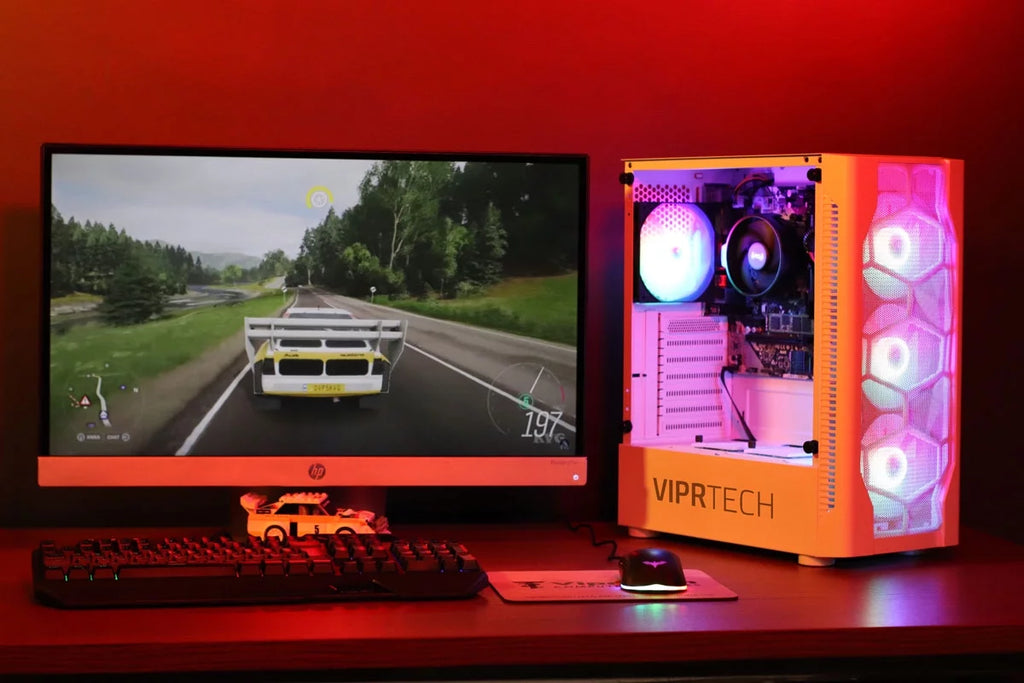 Whiteout Gaming PC Desktop Computer AMD Ryzen 5 5600G 16GB DDR4 128GB SSD 1TB HDD Q397910