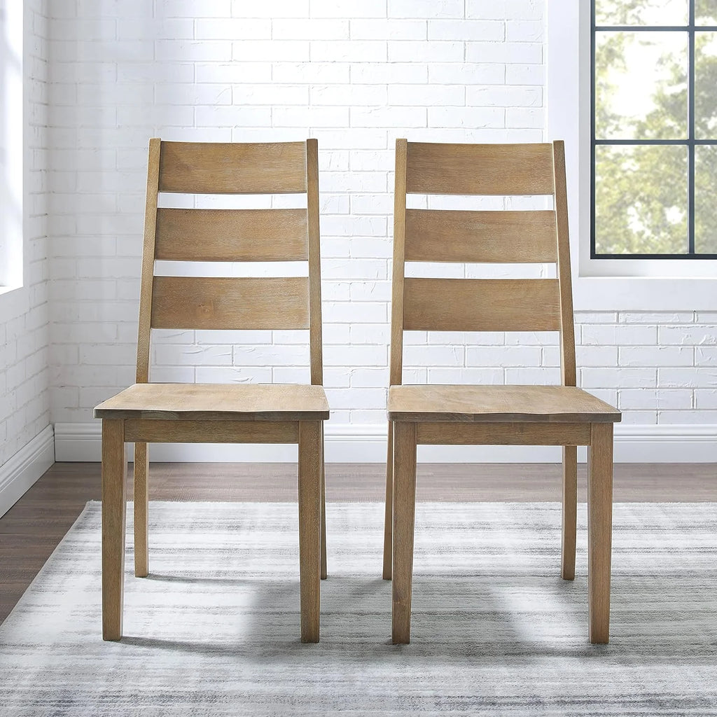 Rustic Brown 2-Piece Ladder Back Dining Chair Set L538