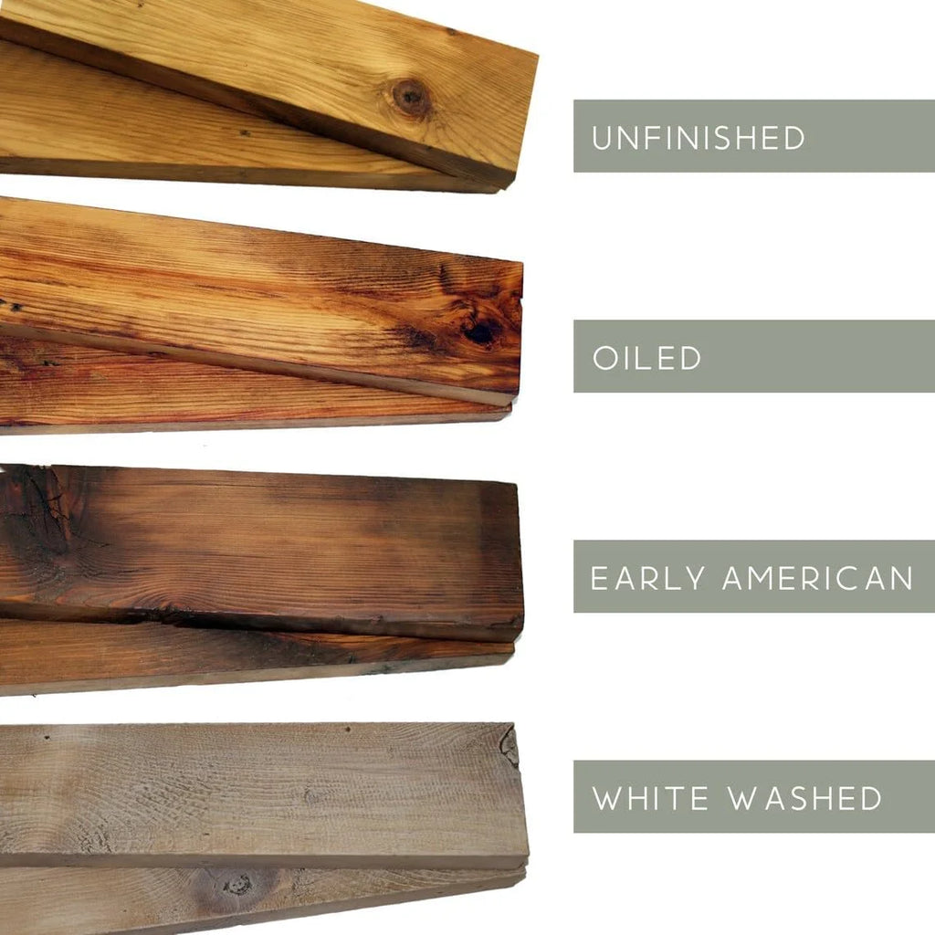 Reclaimed Wood Mantel Shelf with Steel Angle Brackets R132817