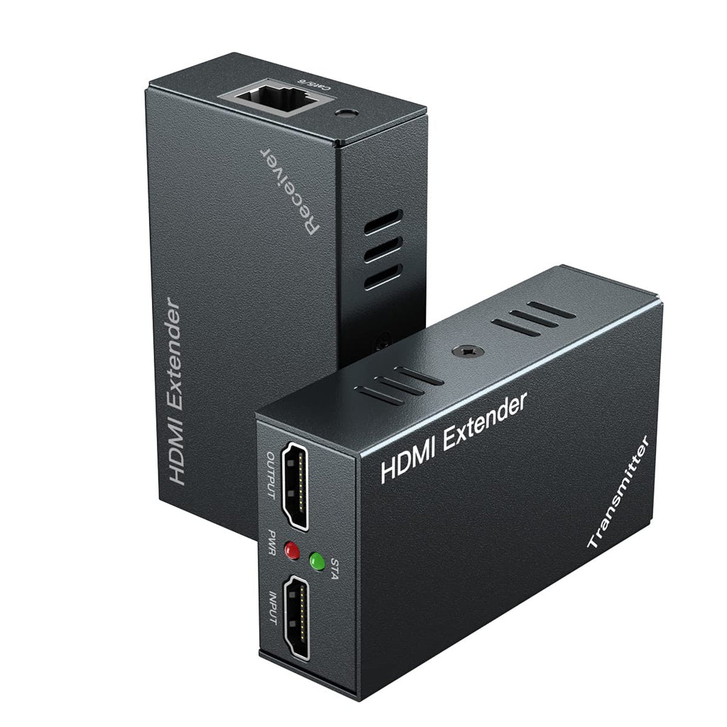 HDMI Extender 50m over Cat 5e 67, Full HD 1080P@60Hz POE EDID Transmitter + Receiver Pack of 2 J9781