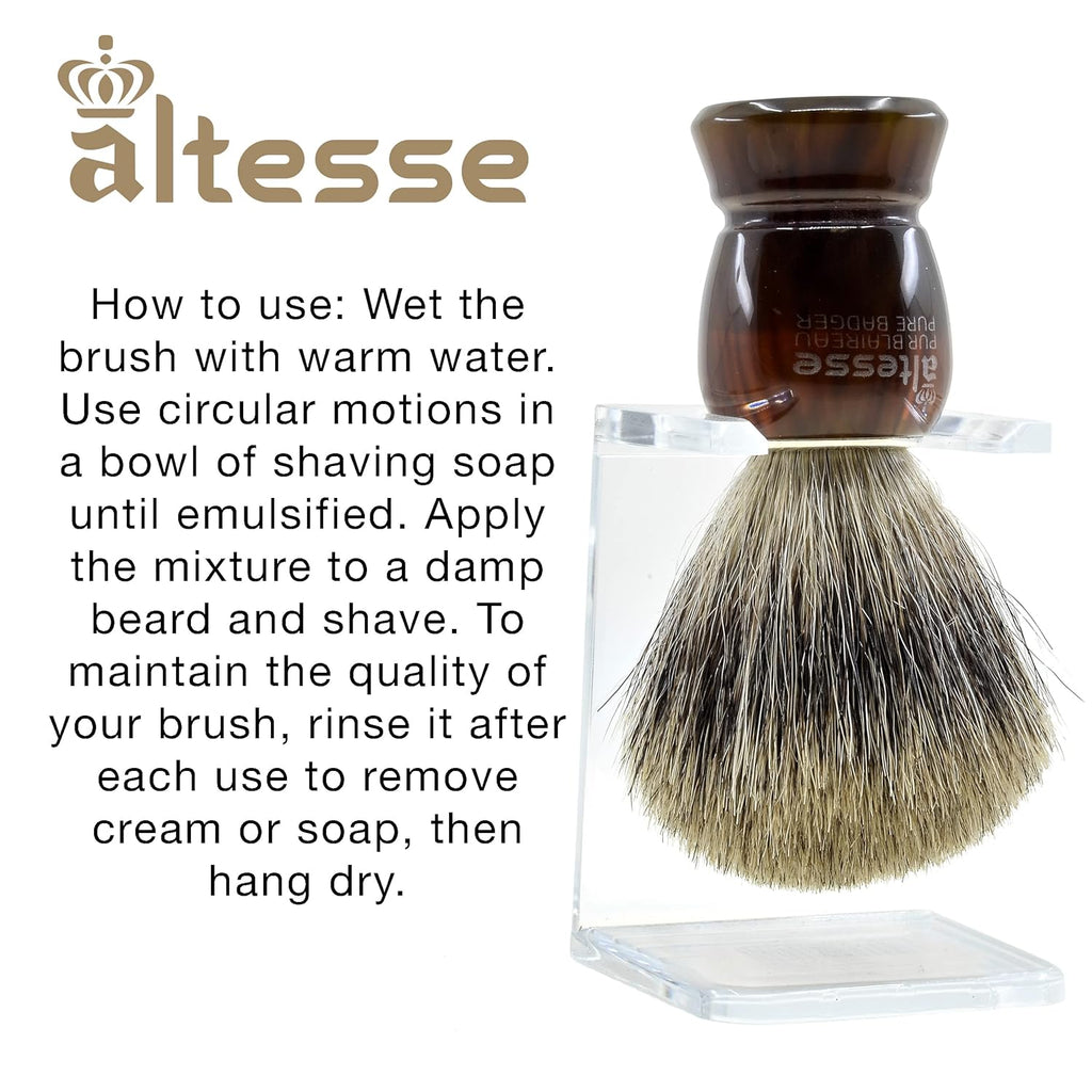 High Mountain White Badger Shaving Brush Q469