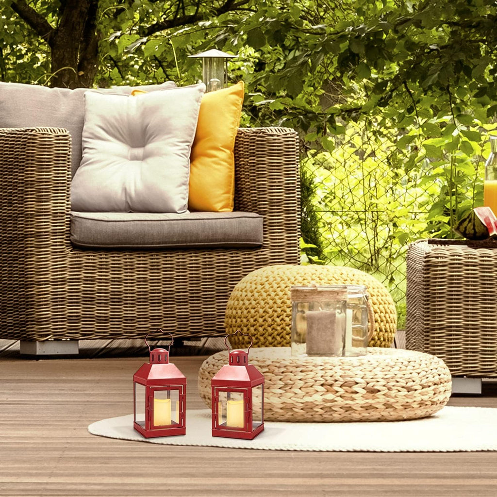 9 Inch Decorative Outdoor Lantern with LED Flameless Candle R5736