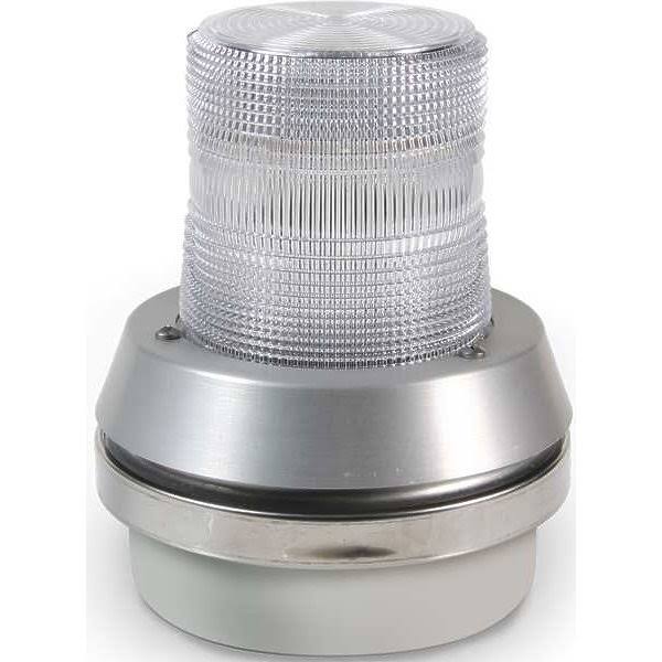 Horn Strobe, White, Cast Aluminum, 120Vac F2827