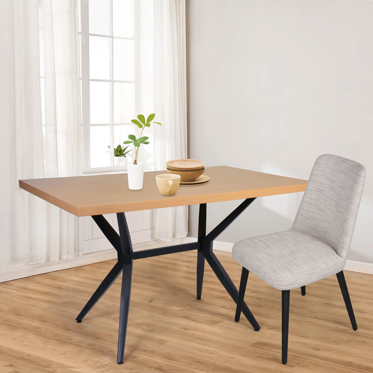 48"x30" Dining Table with Solid Metal Legs P244655