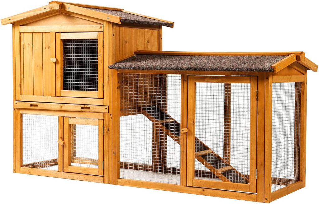 Large Wooden Outdoor Chicken Coop with Removable Tray & Ramp R272925