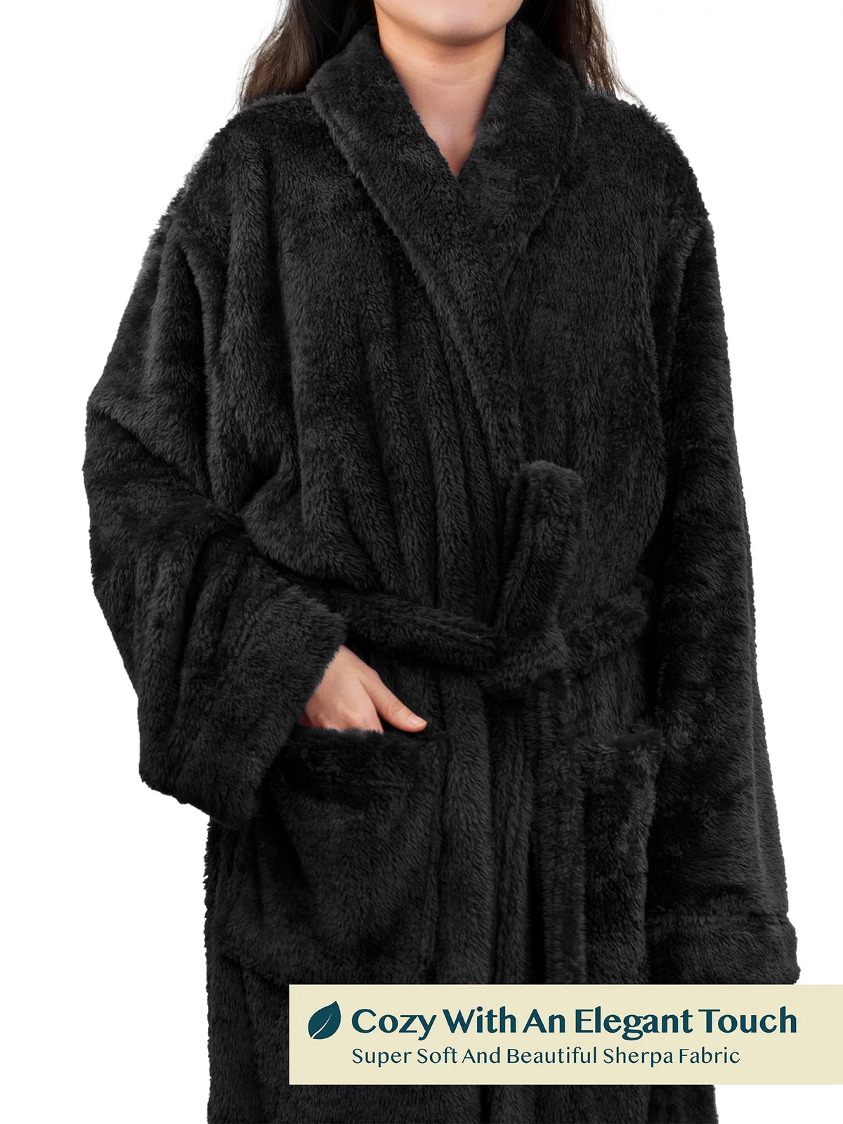 Black Fleece Sherpa Robe T40650