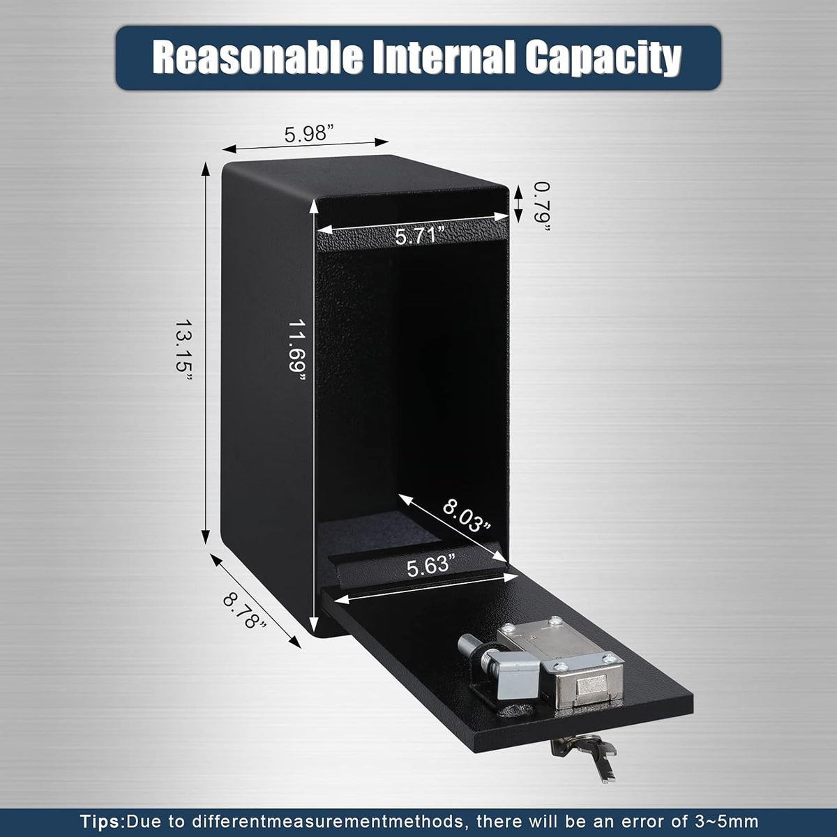 Dual Key Lock Anti-theft Drop Slot Steel Safe, Matte Black J608