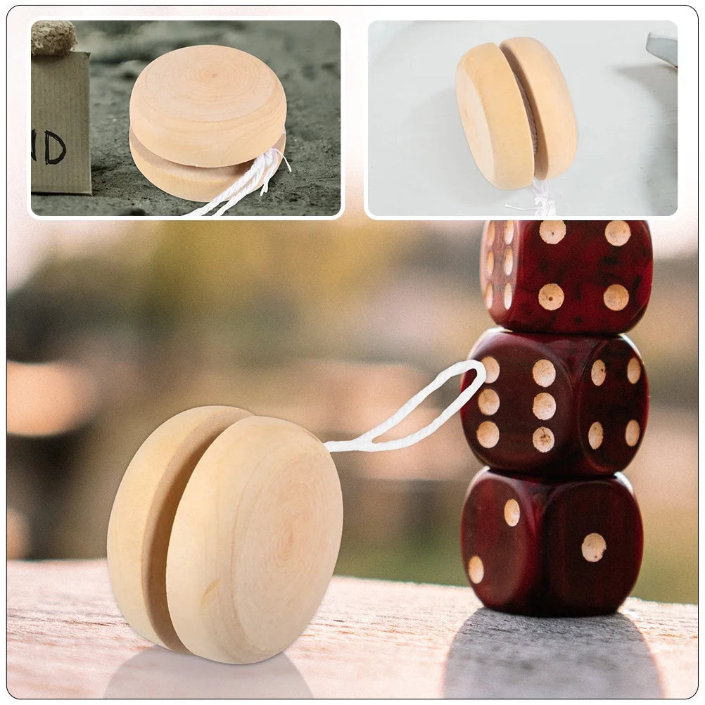 12Pcs Wooden Unfinished Yo-Yo Balls M5078