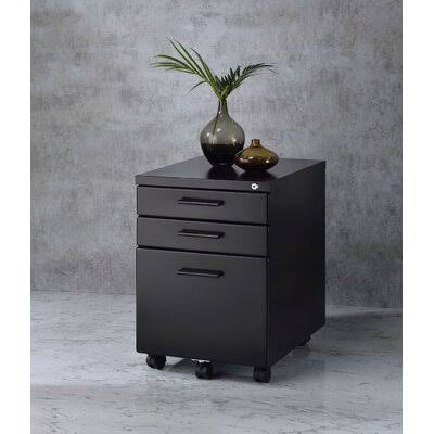 Black 3-Drawer Mobile Filing Cabinet Q7662