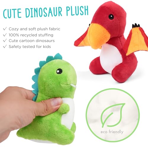 5 Small Dinosaur Plush Dolls and Egg Bag Toys Set P75287