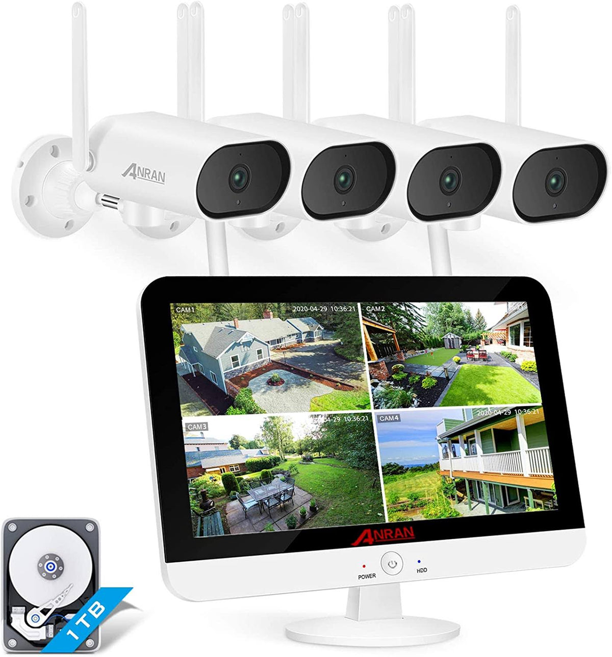 Wireless Surveillance Camera System with 13 inch Monitor G223