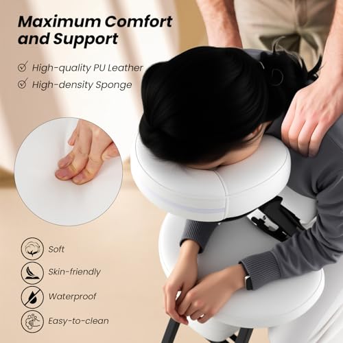 White Portable Massage Chair with Carrying Bag W454