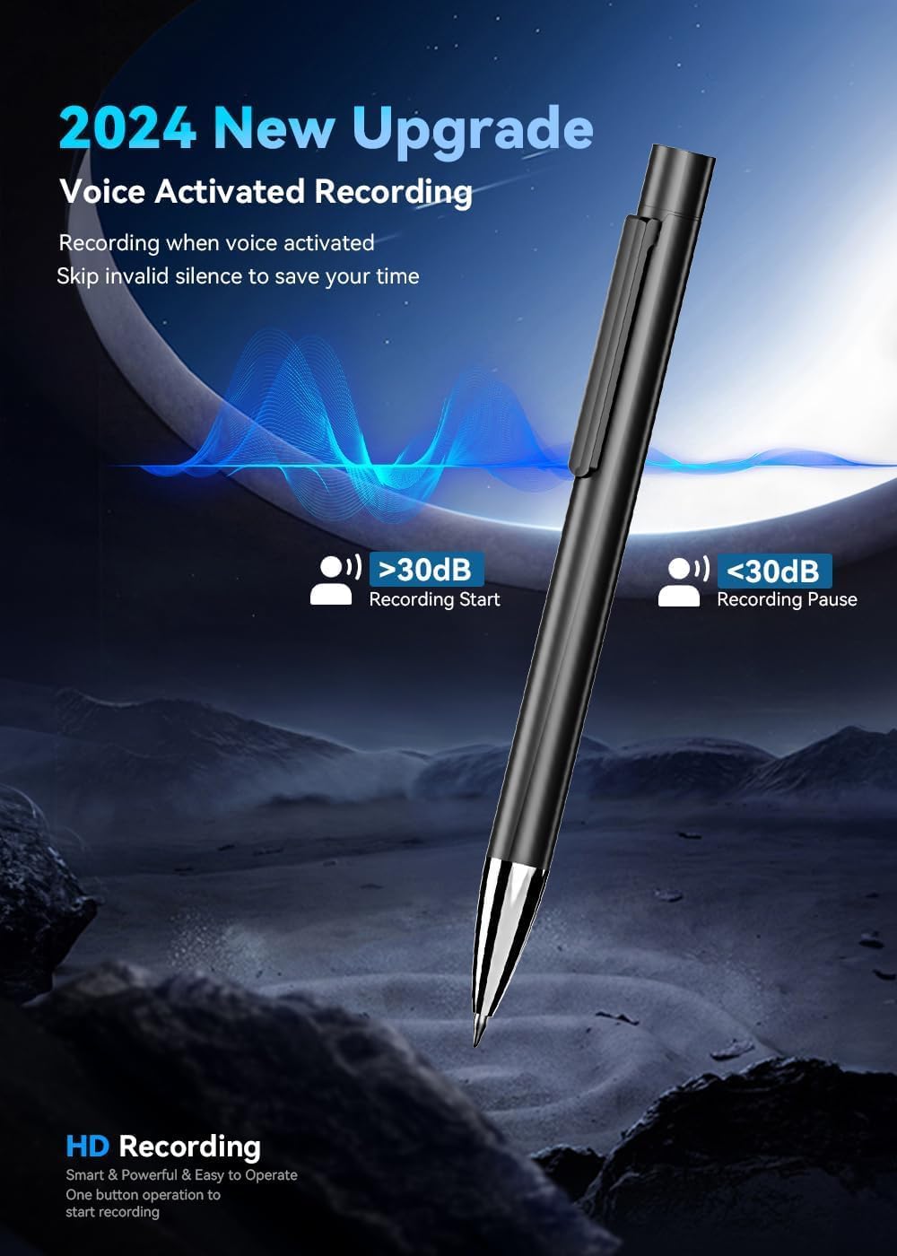 64GB Digital Voice Recorder with Playback, USB-C Recording Device A84171