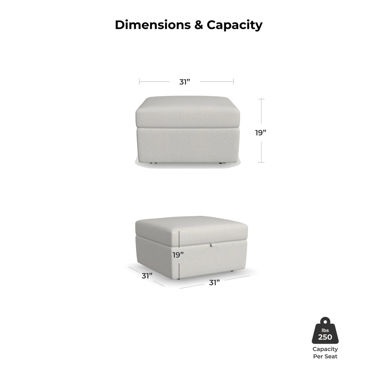 Frost Ottoman with Storage F918574