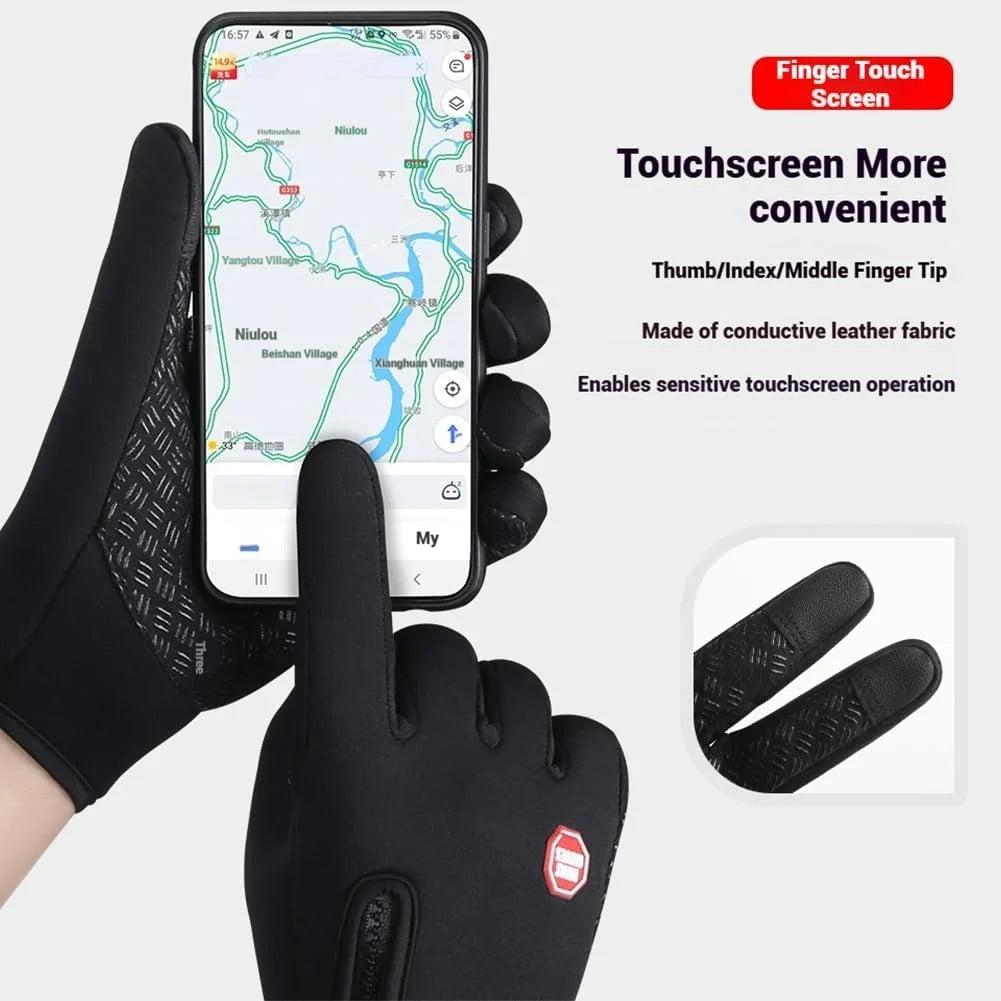Waterproof Windproof Thermal Touchscreen Gloves with Non-Slip Grip M71899