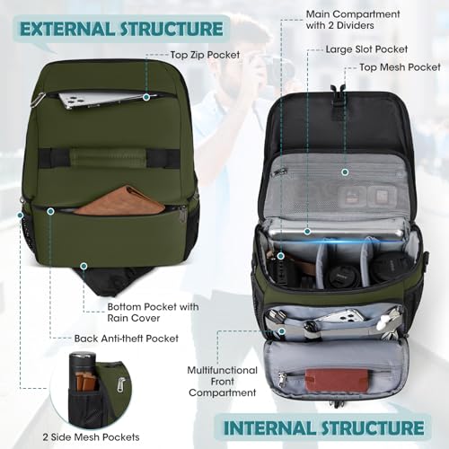 Black Waterproof Camera Sling Bag with Tripod Holder P366