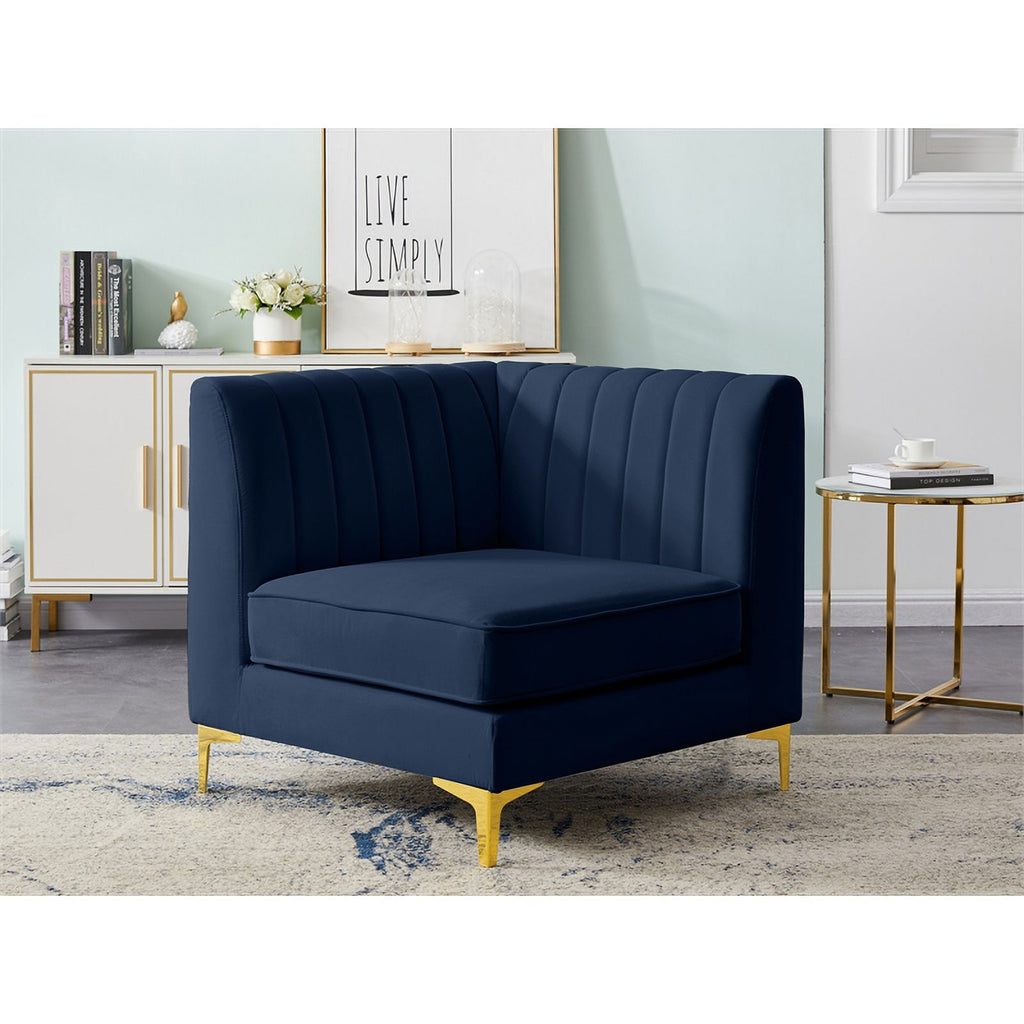 Navy Velvet Corner Chair S303911