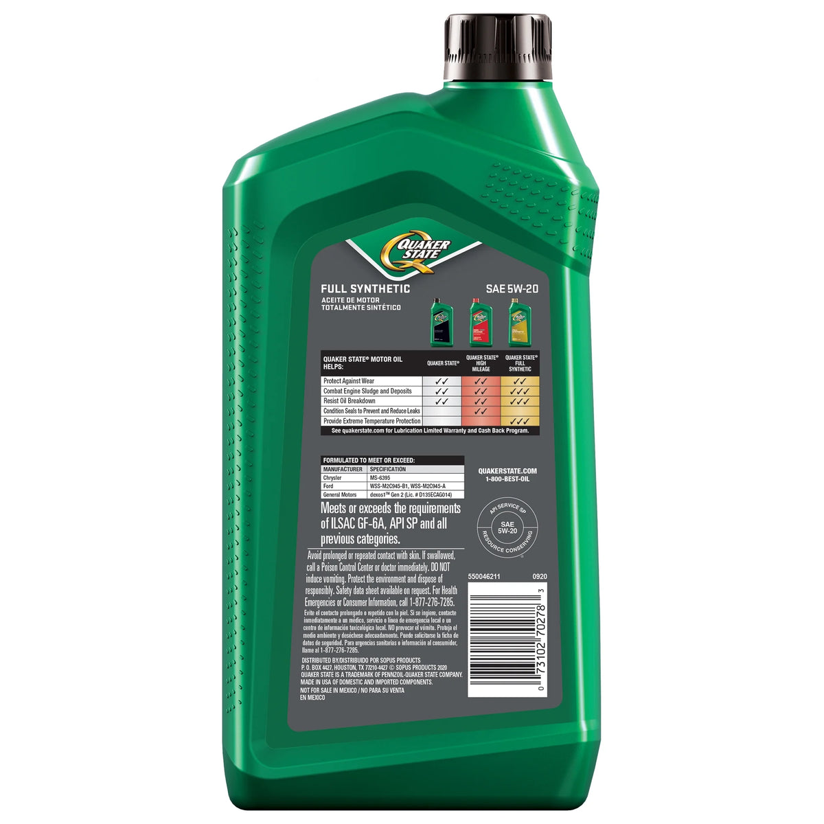 Full Synthetic 5W-20 Motor Oil, 1-Quart Y334