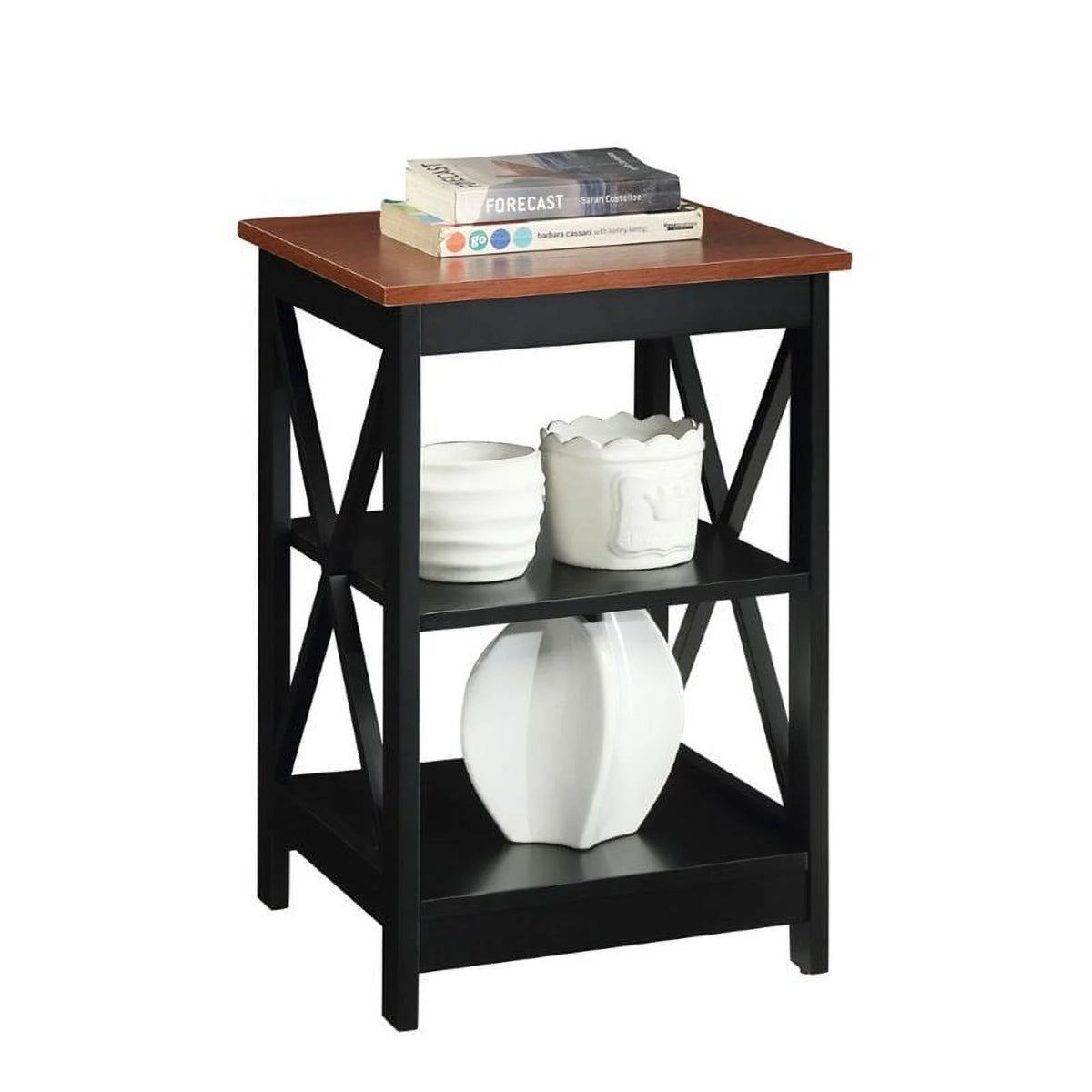 Wood End Table with Middle & Bottom Shelf in Cherry Z271