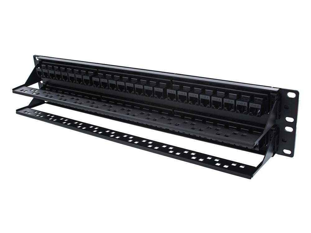 Cat6 High-Density Feed Through Patch Panel - 48 Port 2U P484