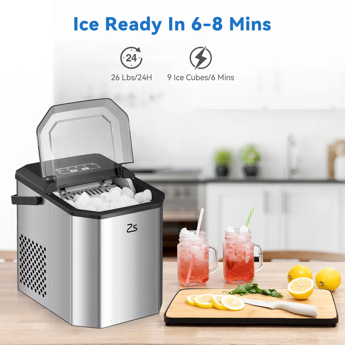 Countertop Ice Maker Self-Cleaning Bullet Ice J4428