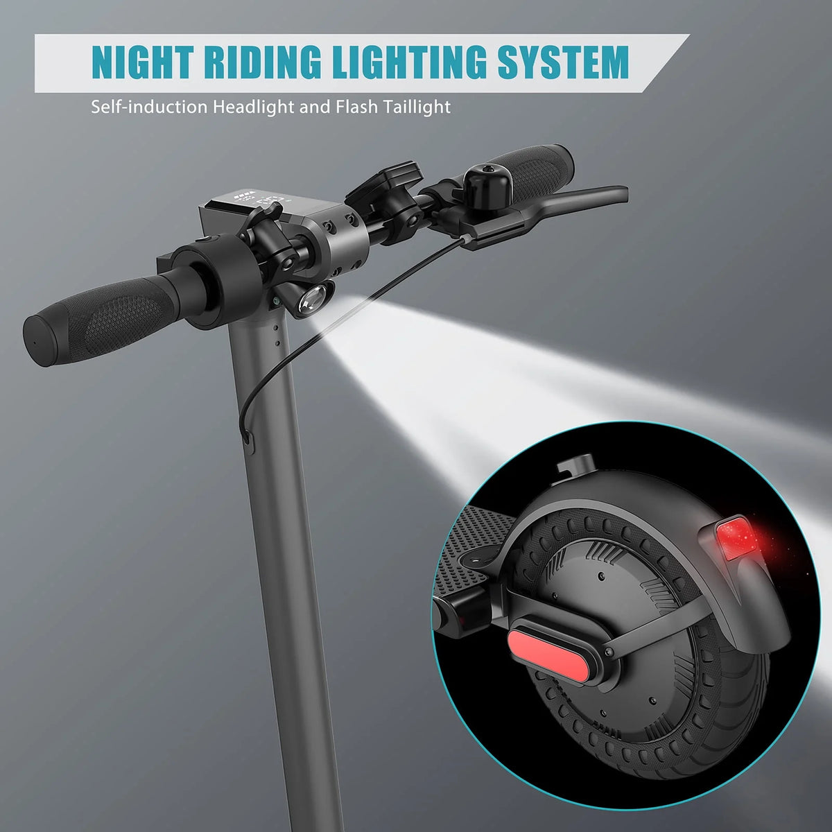 Electric Scooter 350W Motor 9 In Tires 20 mph 20 Miles 265 Lbs Silver C12096