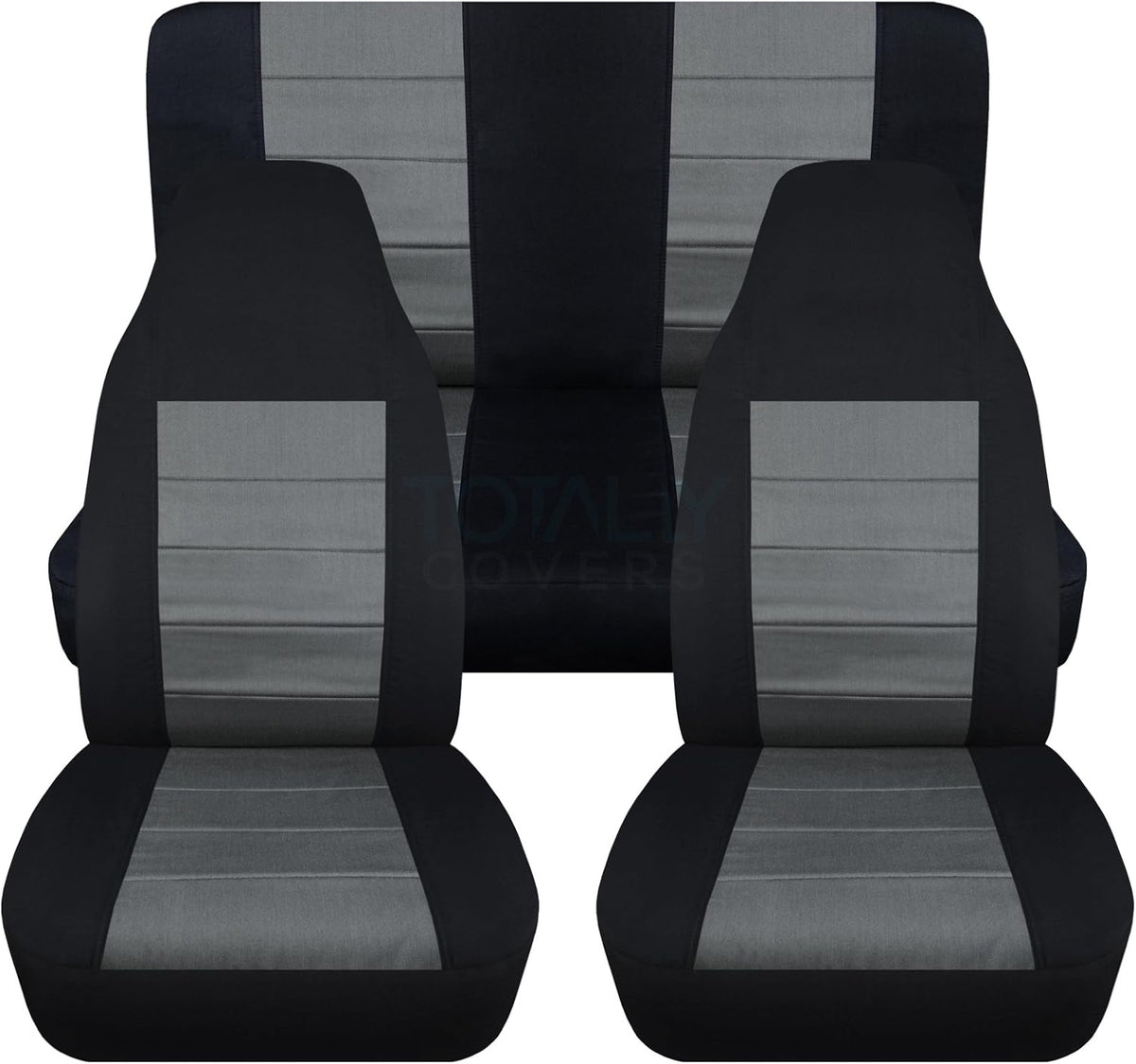 Black & Purple Full Set Front & Rear Seat Covers for 2-Door Jeep Wrangler TJ M876