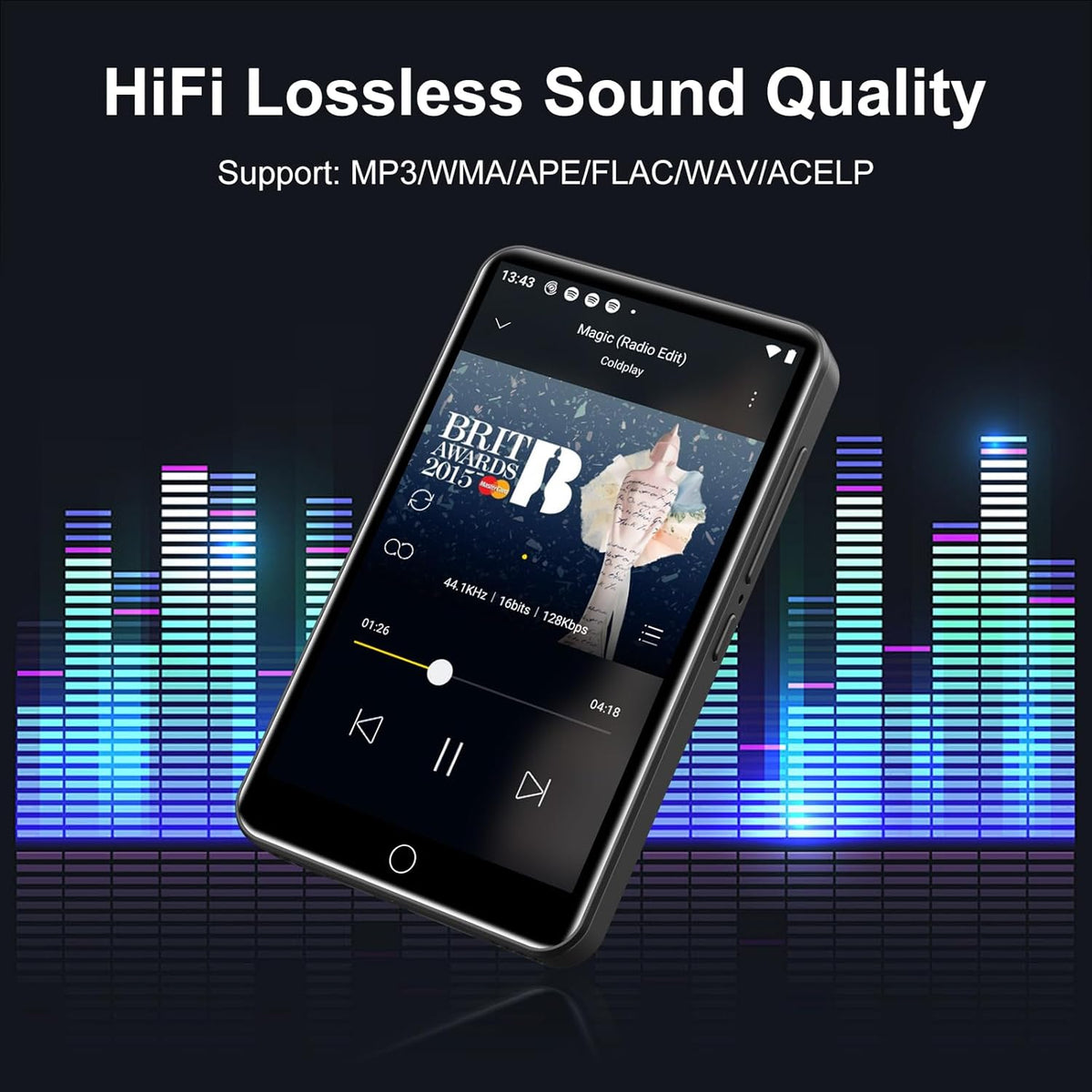 80GB MP3 Player with Bluetooth and WiFi, 4.0" Full Touchscreen Q6909