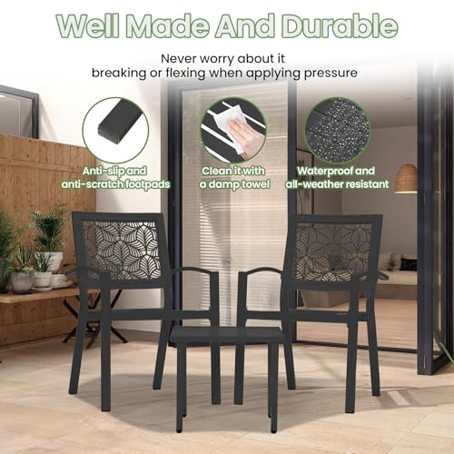 Peacock Blue Stackable Bistro Set with 2 Chairs and 1 Coffee Table Z2074