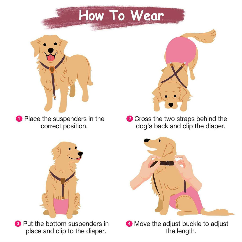 2 Pieces Dog Diaper Suspenders K8967