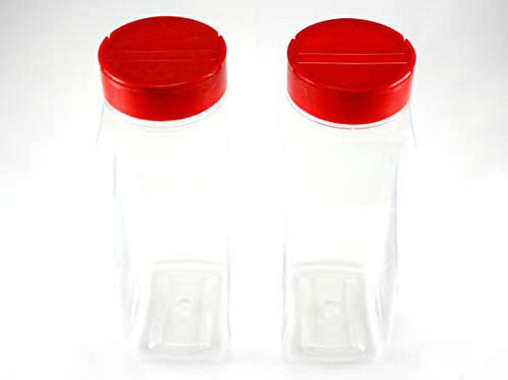 32 OZ Clear Plastic Spice Bottles Jars Containers Set of 2 with Flap Cap Shaker W4695