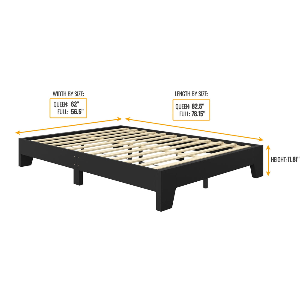 Black Full Platform Bed Frame I61785