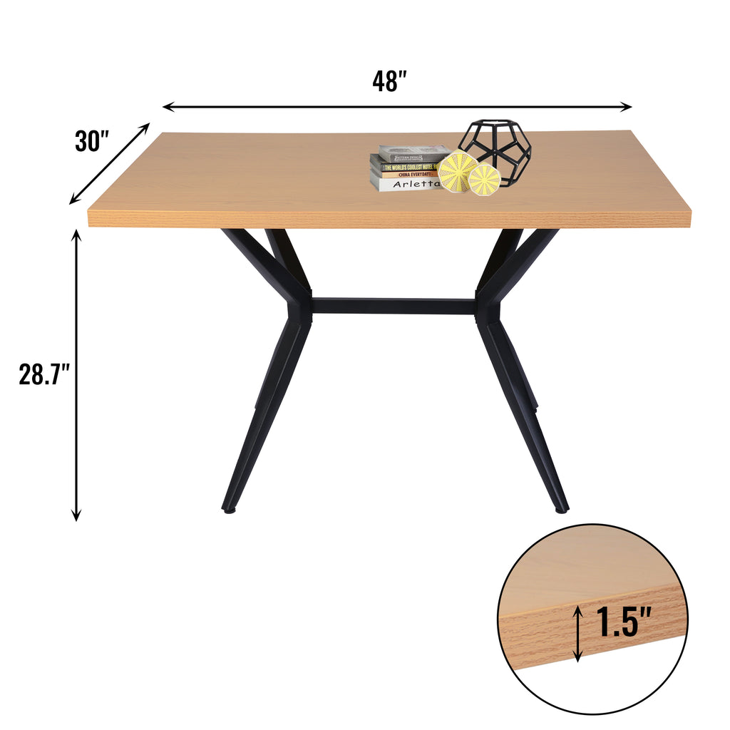 48"x30" Dining Table with Solid Metal Legs P244655