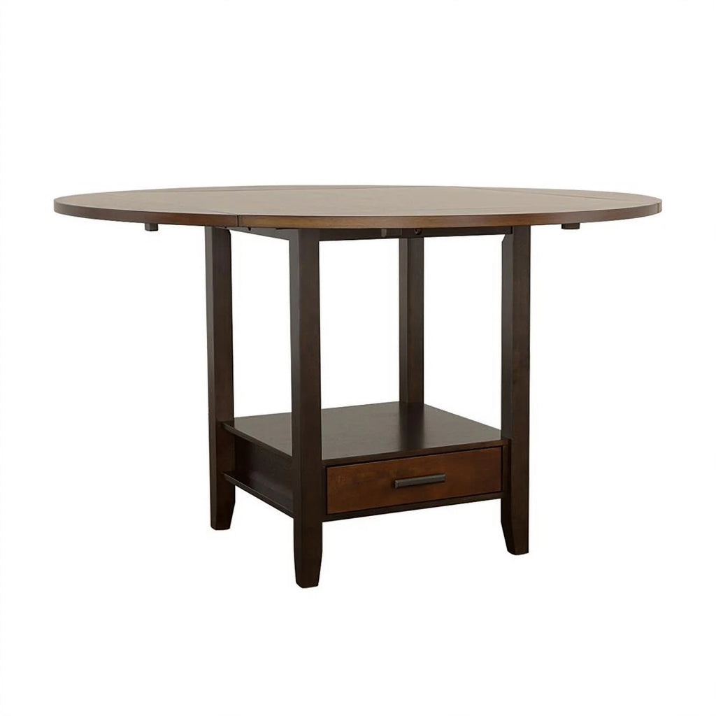 Wood Round Counter Height Drop Leaf Table K692