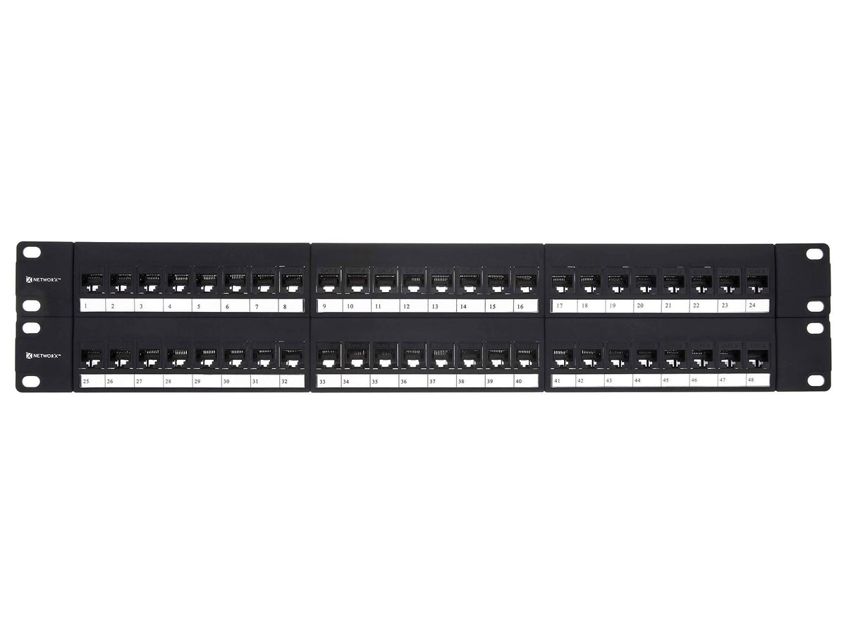 Cat6 High-Density Feed Through Patch Panel - 48 Port 2U P484