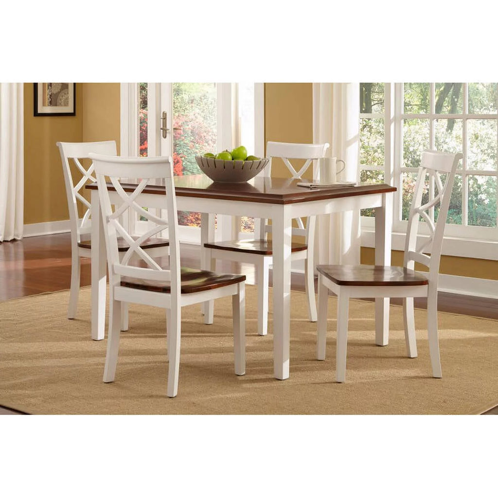 5-Piece Cherry and White Dining Set Z435
