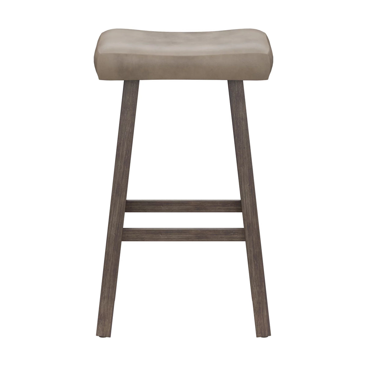 Rustic Gray Wood Backless Bar Height Stool X51486