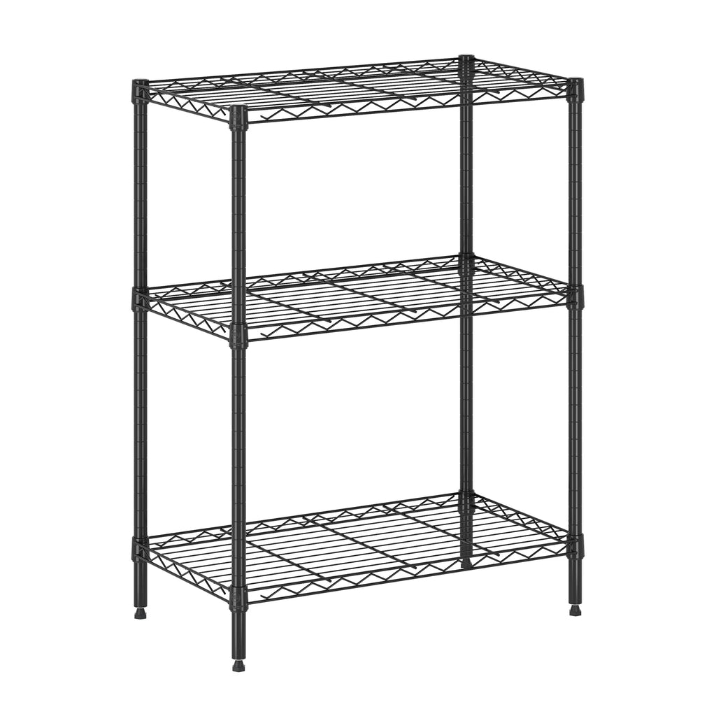 Black 3-Tier Metal Storage Shelf Rack V174