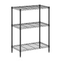 Black 3-Tier Metal Storage Shelf Rack V174